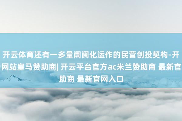 开云体育还有一多量阛阓化运作的民营创投契构-开云平台网站皇马赞助商| 开云平台官方ac米兰赞助商 最新官网入口